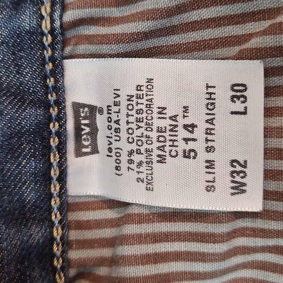 Vintage Levi's 514 Slim Straight Jeans Men's 32X30 Flap Pockets - Picture 4 of 16